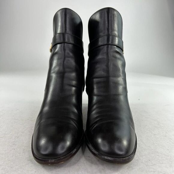 Salvatore Ferragamo Womens Leather Strappy Buckle Ankle Boots US 7 AA Dark Brown - Picture 2 of 10